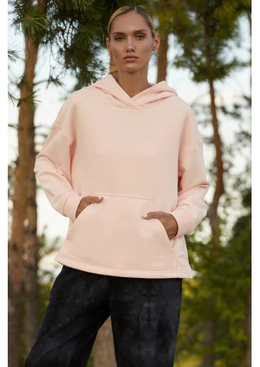 Bluza z kapturem brzoskwiniowa