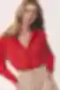 Bluzka przezroczysta szyfon czerwona