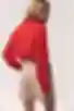Bluzka przezroczysta szyfon czerwona