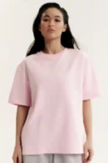 Koszulka oversize dzianina różowa