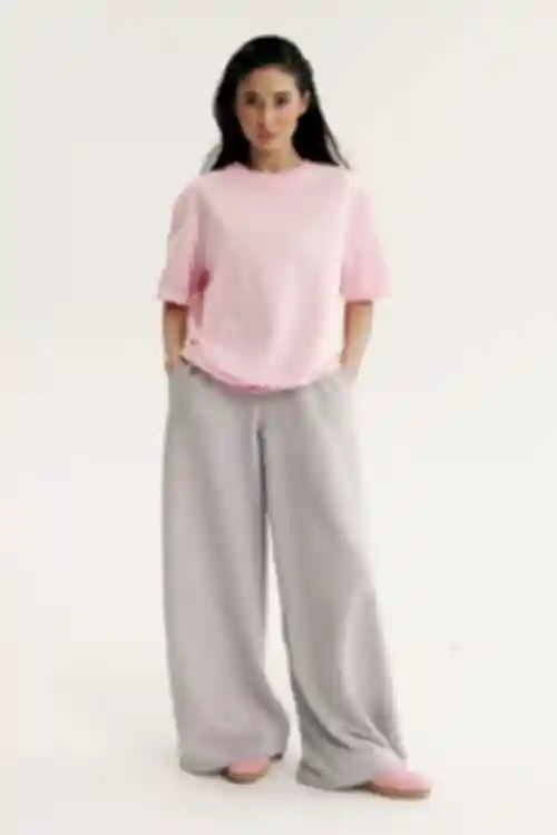 Koszulka oversize dzianina różowa