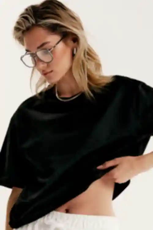 Koszulka oversize dzianina czarna