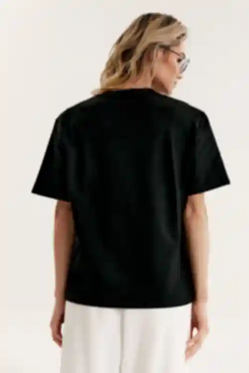 Koszulka oversize dzianina czarna