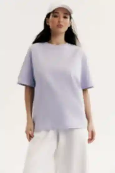 Koszulka oversize dzianina niebieska