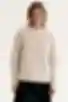 Longsleeve z rozcięciami na rękawach dzianina beżowy