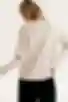 Longsleeve z rozcięciami na rękawach dzianina beżowy