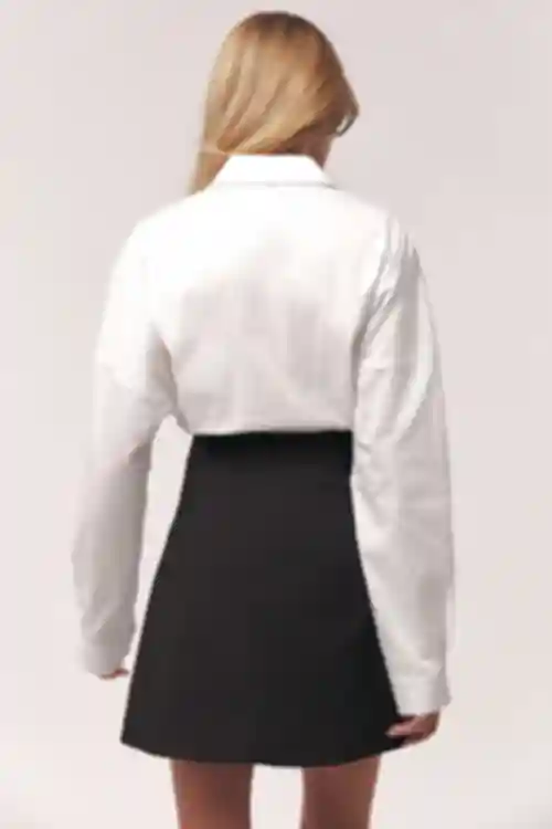 Spódnica mini tkanina garniturowa czarna