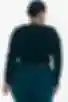 Longsleeve z asymetrycznym dekoltem dzianina сiemnoniebieski duży rozmiar