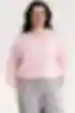Bluza o luźnym kroju V-neck dzianinowa różowa duży rozmiar