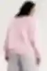 Bluza o luźnym kroju V-neck dzianinowa różowa duży rozmiar