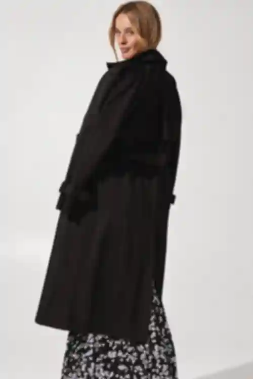 Trench oversize midi bawełna w kolorze czarnym