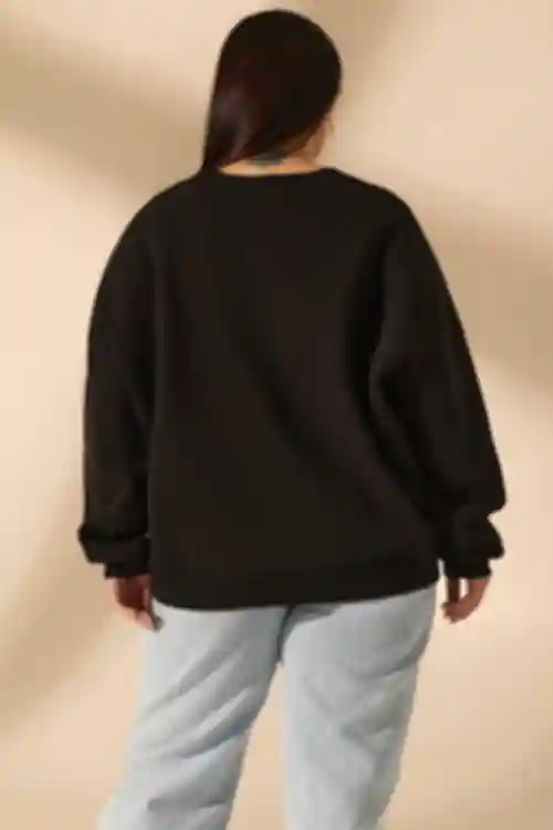 Bluza z dzianiny w kolorze czarnym, duży rozmiar
