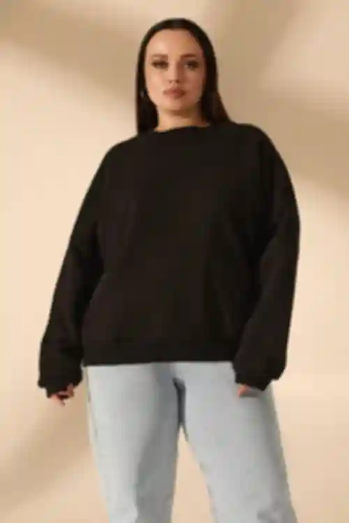 Bluza z dzianiny w kolorze czarnym, duży rozmiar