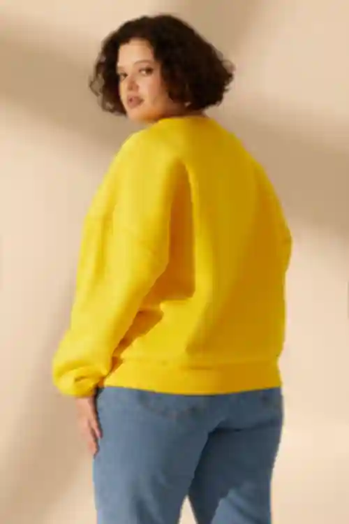 Bluza z dzianiny w kolorze żółtym, duży rozmiar