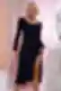 Czarna sukienka midi z dzianiny