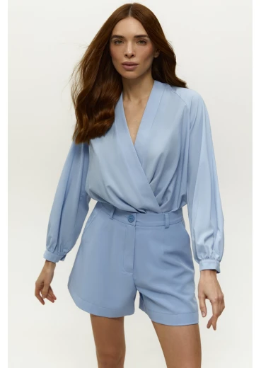 Bluzka typu body soft w kolorze niebieskim